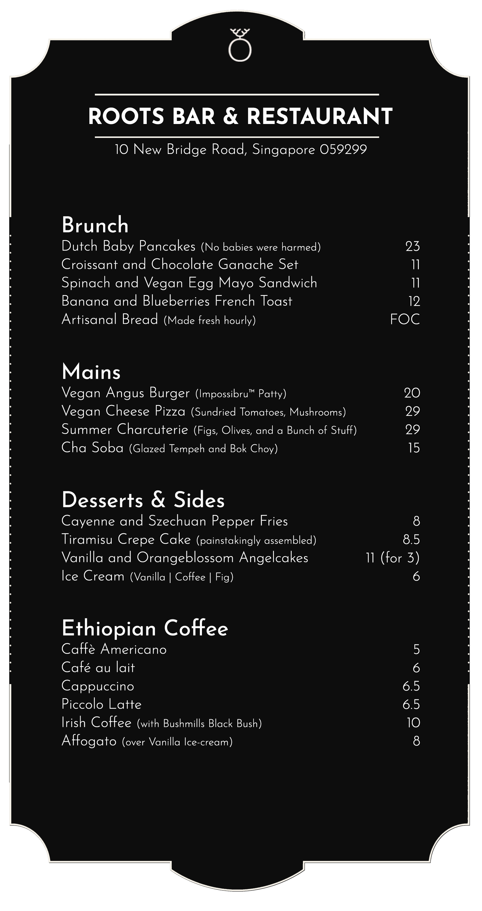 Roots Menu